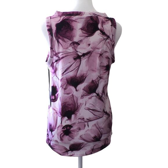 Vera Wang Crew Neck Tank Top Purple Flower Size Small NWT - Picture 2 of 3